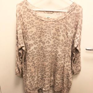 Aritzia Wilfred animal print silk cashmere sweater